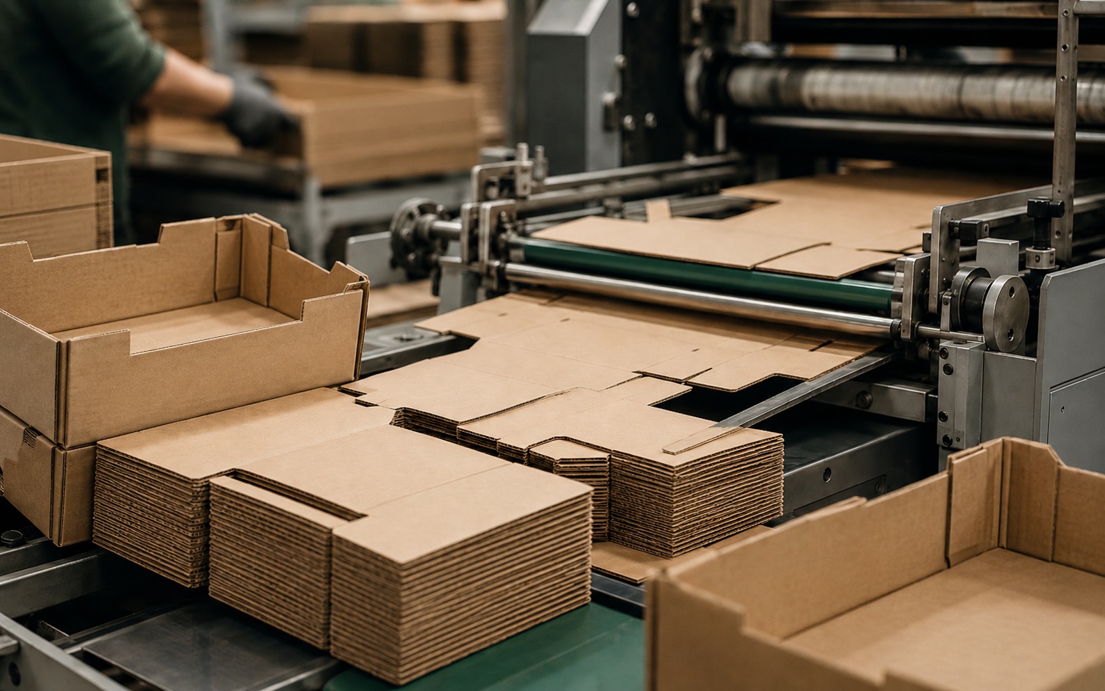 Tekturowe wykroje i pudełka na linii produkcyjnej MIKO-PAK